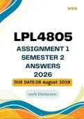 LPL4805 Assignment 1 Semester 2 &vert;&vert;&lpar;Answers and References&rpar;&vert; Due Date 26 August 2026