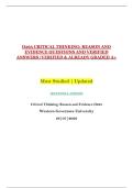 D265 CRITICAL THINKING&colon; REASON AND &NewLine;EVIDENCE QUESTIONS AND VERIFIED &NewLine;ANSWERS &vert;VERIFIED & ALREADY GRADED A&plus;