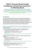 PMH-C Perinatal Mental Health Certification Actual Exam &ndash; Postpartum Support International &lpar;PSI&rpar; &ndash; 2026&sol;2027 Academic Year &ndash; Verified Questions and Answers for Professional Perinatal Mental Health Certification Candidates