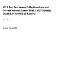 ATLS Post Test Newest 2026 Questions and Correct Answers &lpar;Latest 2026 &sol; 2027 Update&rpar; Graded A&plus; Verified by Experts