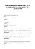 CARN-AP EXAM BANK COMPLETE QUESTIONS&NewLine;WITH 100&percnt; RATED EXPERT SOLUTIONS 2026&NewLine;LATEST UPDATED