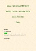 Exam 1&comma; 2&comma; 3 & 4&colon; NSG3500 &sol; NSG 3500 Nursing Practice &ndash; Maternal Health &lpar;Latest 2026 &sol; 2027 Updates BUNDLE PACKAGE WITH COMPLETE SOLUTIONS&rpar; &vert; 100&percnt; Correct &vert; Grade A - Galen