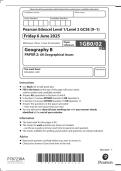 GCSE EDEXCEL GEOGRAPHY B JUNE 2025 PAPER 2 QUESTION PAPER &plus; MARKSCHEME &lpar;1GB0&sol;02&rpar;