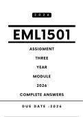 EML1501 Assignment 3 Answers - Year Module &comma; 2026 &vert; Due Date 2026