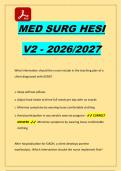 Med Surg HESI V2 Practice Questions and Answers &lpar;Latest 2026&sol;2027 Edition&rpar;
