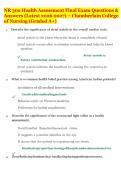 NR 302 Health Assessment Final Exam Questions & Answers &lpar;Latest 2026-2027&rpar; &ndash; Chamberlain College of Nursing &lpar;Graded A&plus;&rpar;