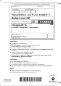 GCSE EDEXCEL GEOGRAPHY A JUNE 2025 PAPER 2 QUESTION PAPER &plus; MARKSCHEME &lpar;1GA0&sol;02&rpar;