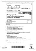 GCSE EDEXCEL GEOGRAPHY A JUNE 2025 PAPER 3 QUESTION PAPER &plus; MARKSCHEME &lpar;1GA0&sol;03&rpar;