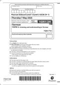GCSE EDEXCEL GERMAN MAY 2026 PAPER 1 QUESTION PAPER ＋ MARKSCHEME &lpar;1GN0&sol;1H&rpar;