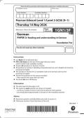 GCSE EDEXCEL GERMAN MAY 2026 PAPER 3 QUESTION PAPER ＋ MARKSCHEME &lpar;1GN0&sol;3F&rpar;