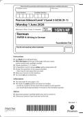 GCSE EDEXCEL GERMAN MAY 2026 PAPER 4 QUESTION PAPER ＋ MARKSCHEME &lpar;1GN0&sol;4F&rpar;
