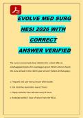 EVOLVE MED SURG &NewLine;HESI 2026 WITH &NewLine;CORRECT &NewLine;ANSWER VERIFIED