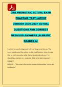 CNA PROMETRIC ACTUAL EXAM &NewLine;PRACTICE TEST LATEST &NewLine;VERSION 2026-2027 ACTUAL &NewLine;QUESTIONS AND CORRECT &NewLine;DETAILED ANSWERS &vert;ALREADY &NewLine;GRADED A&plus; 