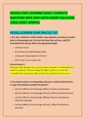 MCOLES STATE LICENSING EXAM &vert; COMPLETE &NewLine;QUESTIONS WITH 100&percnt; RATED EXPERT SOLUTIONS &NewLine;&vert;2026 LATEST UPDATED 