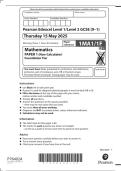 GCSE EDEXCEL MATHS MAY 2025 PAPER 1 QUESTION PAPER &plus; MARKSCHEME &lpar;1MA1&sol;1F&rpar;