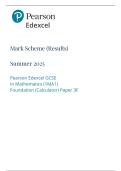 GCSE EDEXCEL MATHEMATICS JUNE 2025 PAPER 3 &lpar;FOUNDATION&rpar; MARK SCHEME &lpar;1MA1&sol;3F&rpar;