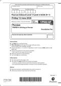 GCSE EDEXCEL PERSIAN JUNE 2026 PAPER 4 &lpar;FOUNDATION&rpar; QUESTION PAPER &lpar;1PN0&sol;4F&rpar;