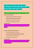 MHIC CONTRACTOR LICENSE FINAL EXAM &vert; &NewLine;COMPLETE QUESTIONS WITH 100&percnt; RATED EXPERT &NewLine;SOLUTIONS &vert;2026 LATEST UPDATED 