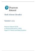 GCSE EDEXCEL PHYSICAL EDUCATION MAY 2025 PAPER 1 MARK SCHEME &lpar;1PE0&sol;01&rpar;