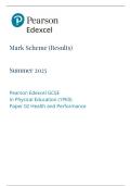 GCSE EDEXCEL PHYSICAL EDUCATION JUNE 2025 PAPER 2 MARK SCHEME &lpar;1PE0&sol;02&rpar;
