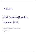 GCSE EDEXCEL TURKISH MAY 2026 PAPER 1 &lpar;FOUNDATION&rpar; MARK SCHEME &lpar;1TU0&sol;1F&rpar;