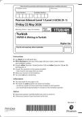 GCSE EDEXCEL TURKISH MAY 2026 PAPER 4 &lpar;HIGHER&rpar; QUESTION PAPER &lpar;1TU0&sol;4H&rpar;