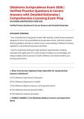 Oklahoma Jurisprudence Exam 2026 &vert; Verified Practice Questions & Correct Answers with Detailed Rationales &vert; Comprehensive Licensing Exam Prep