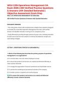 WGU C215 Operations Management OA Exam 2026 &vert; 200 Verified Practice Questions & Answers with Detailed Rationales &vert; Objective Assessment Exam Prep