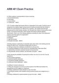 ARM 401 Exam Practice Latest &lpar;2026&sol;2027&rpar; Verified Answers by Experts&NewLine;