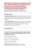 HESI Exit Comprehensive Assessment Final Exam 2026 &vert; Verified Practice Questions & Answers with Detailed Rationales &vert; Complete RN Exit Exam Study Guide