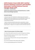 CDFM Module 1 Exam 2026&ndash;2027 &vert; Verified Practice Questions & Answers with Detailed Rationales &vert; Certified Defense Financial Manager Study Guide