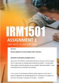 IRM1501 Assignment 1 Semester 2 2026 - Due 21 August 2026