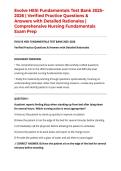 Evolve HESI Fundamentals Test Bank 2025&ndash;2026 &vert; Verified Practice Questions & Answers with Detailed Rationales &vert; Comprehensive Nursing Fundamentals Exam Prep