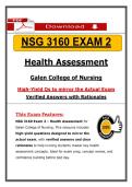 NSG 3160 Exam 2 &ndash; Health Assessment &lpar;Latest 2026&sol;2027 Update&rpar; Actual Questions & Answers &lpar;Galen College of Nursing&rpar;&NewLine;