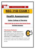 Galen NSG 3160 Exam 1 &ndash; Health Assessment &lpar;Latest 2026&sol;2027 Update&rpar; Questions and Answers&comma; 100&percnt; Verified Graded A&plus;