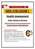 NSG 3160 Exam 1 &ndash; Health Assessment &lpar;Latest 2026&sol;2027 Update&rpar; Actual Questions & Answers &lpar;Galen College of Nursing&rpar;&NewLine;