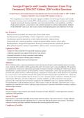 Georgia Property and Casualty Insurance Exam Questions and Answers Already Graded A&plus;&period; 100&percnt; Verified&NewLine;Solutions &vert; Updated Per Latest Georgia DOI Guidelines &vert; Graded A&plus;