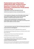 Florida Dental Laws & Rules Exam &lpar;ADEX&sol;CDCA&rpar; 2026 &vert; Verified Practice Questions & Answers with Detailed Rationales &vert; Comprehensive Florida Dental Licensure Prep