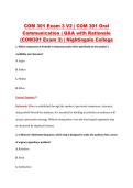COM 301 Exam 3 V2 &vert; COM 301 Oral &NewLine;Communication &vert; Q&A with Rationale &NewLine;&lpar;COM301 Exam 3&rpar; &vert; Nightingale College