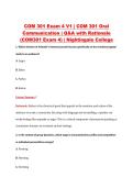 COM 301 Exam 4 V1 &vert; COM 301 Oral &NewLine;Communication &vert; Q&A with Rationale &NewLine;&lpar;COM301 Exam 4&rpar; &vert; Nightingale College