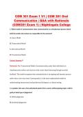 COM 301 Exam 1 V1 &vert; COM 301 Oral &NewLine;Communication &vert; Q&A with Rationale &NewLine;&lpar;COM301 Exam 1&rpar; &vert; Nightingale College