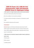 COM 301 Exam 2 V2 &vert; COM 301 Oral &NewLine;Communication &vert; Q&A with Rationale &NewLine;&lpar;COM301 Exam 2&rpar; &vert; Nightingale College