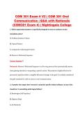 COM 301 Exam 4 V2 &vert; COM 301 Oral &NewLine;Communication &vert; Q&A with Rationale &NewLine;&lpar;COM301 Exam 4&rpar; &vert; Nightingale College 