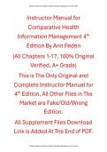 Instructor Manual Comparative Health Information Management 4th Edition By Ann Peden