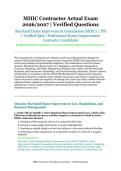 MHIC Contractor Actual Exam &ndash; Maryland Home Improvement Commission &lpar;MHIC&rpar; &sol; PSI &ndash; 2026&sol;2027 Academic Year &ndash; Verified Questions and Answers for Professional Home Improvement Contractor Candidates