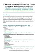 LDR 302S Organizational Culture Actual Exam &ndash; Higher Education Leadership Curriculum &ndash; 2026&sol;2027 Academic Year &ndash; Verified Questions and Answers for University-Level Leadership and Management Students