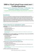 HRB-27 Final Actual Exam &ndash; Professional Tax Preparation Curriculum &ndash; 2026&sol;2027 Academic Year &ndash; Verified Questions and Answers for Tax Preparation Candidates and Professionals