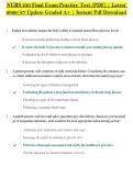 NURS 230 Final Exam Practice Test &lpar;PDF&rpar; &vert; Latest &NewLine;2026&sol;27 Update Graded A&plus; &vert; Instant Pdf Download 