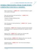 STERILE PROCESSING FINAL EXAM STUDY&vert; COMPLETELY SOLVED&vert; A&plus; GRADED&period; 