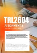 TRL2604 Assignment 3 Semester 2 2026 - Due 11 September 2026